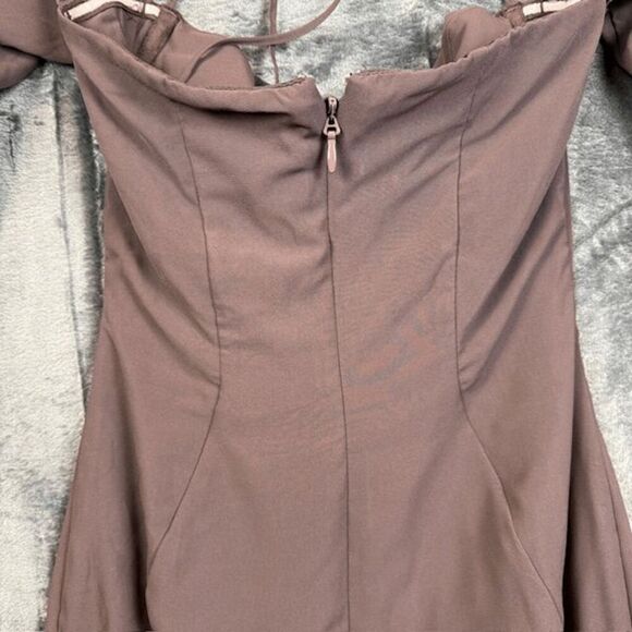 House of CB Naomi Halter Midi Dress Espresso Brown Back Zip Plus Cup Size XS - Picture 6 of 16